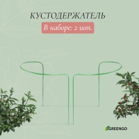 Кустодержатель, d = 30 см, h = 60 см, ножка d = 0,3 см, металл, набор 2 шт., зелёный, Greengo Кустодержатель, d = 30 см, h = 60 см, ножка d = 0,3 см, металл, набор 2 шт., зелёный, Greengo