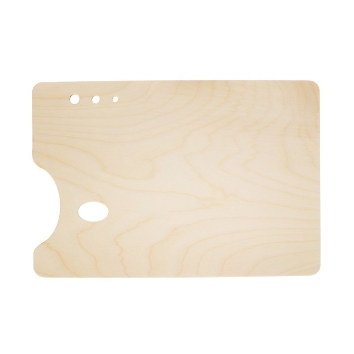 Палитра деревянная, прямоугольная, № 5, 20 х 30 см, МИКС