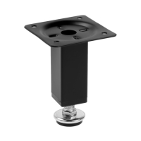 Опора квадратная OKV001BL ТУНДРА, d=25х25 мм, H=80 мм, цвет черный Опора квадратная OKV001BL ТУНДРА, d=25х25 мм, H=80 мм, цвет черный