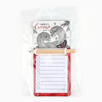 Магнит новогодний с блоком для записи и карандашом &laquo;Новый год: Семейного счастья&raquo;, 7 х 14,4 см