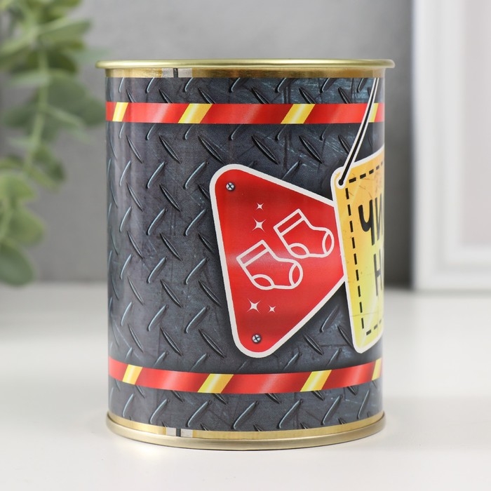 Носки с принтом в банке Носки с принтом в банке "Чистые Носки" (внутри носки мужские)