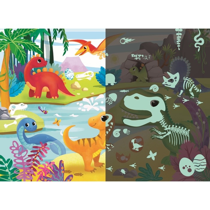 Пазл с фонариком &laquo;Динозаврики&raquo;, 63 детали