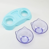 Миски пластиковые на голубой подставке 30 х 15,5 х 12 см прозрачные Миски пластиковые на голубой подставке 30 х 15,5 х 12 см прозрачные