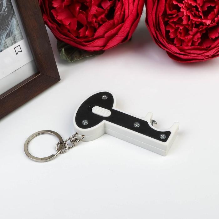 Фонарик на кольце+открывашка Фонарик на кольце+открывашка "Ключ" МИКС 8,5х4х1 см