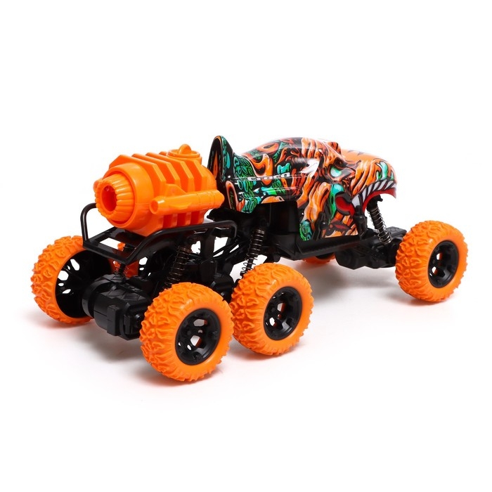 Джип радиоуправляемый MONSTER, 1:16, эффект дыма, световые эффекты, работает от аккумулятора, цвет оранжевый Джип радиоуправляемый MONSTER, 1:16, эффект дыма, световые эффекты, работает от аккумулятора, цвет оранжевый