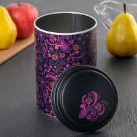 Банка с крышкой для сыпучих продуктов &laquo;Бута&raquo;, 1,1 л, 10&times;16 см, круглая, цвет чёрный