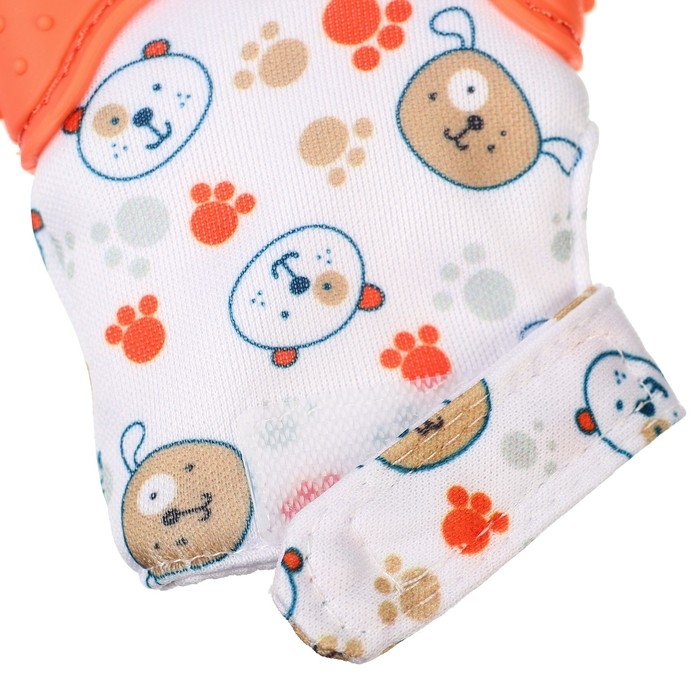 Прорезыватель-рукавичка &laquo;Собачки&raquo;, цвет красный, Крошка Я