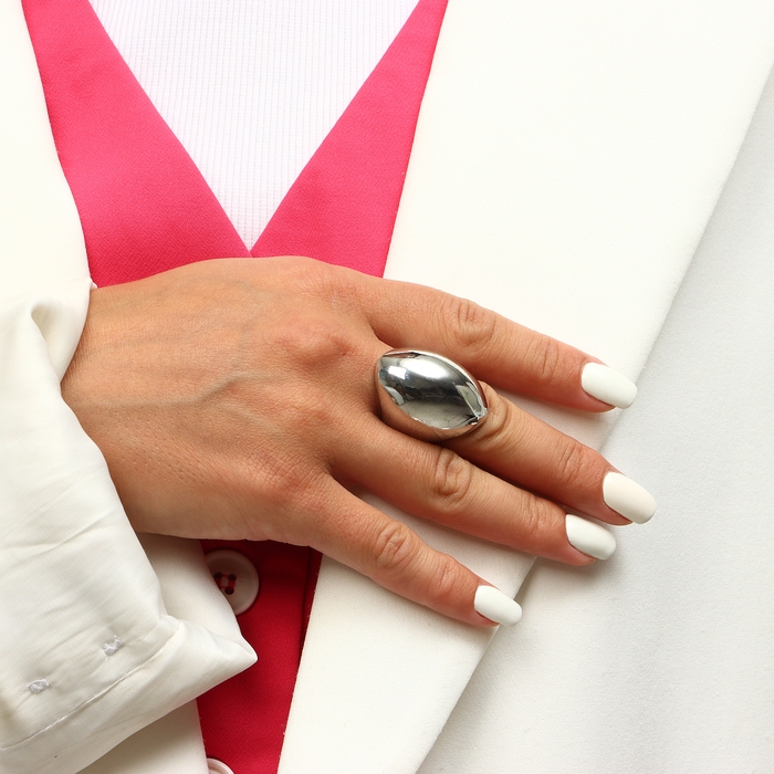 Кольцо металл &laquo;Тренд&raquo; купол, цвет серебро, размер 16