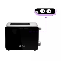 Тостер Kitfort KT-2058, 870 Вт, 6 режимов прожарки, 2 тоста, чёрно-серебристый Тостер Kitfort KT-2058, 870 Вт, 6 режимов прожарки, 2 тоста, чёрно-серебристый