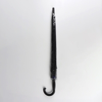 Зонт - трость полуавтоматический &laquo;Однотонный&raquo;, двухслойный, 16 спиц, R = 52/60 см, D = 120 см, цвет чёрный/синий