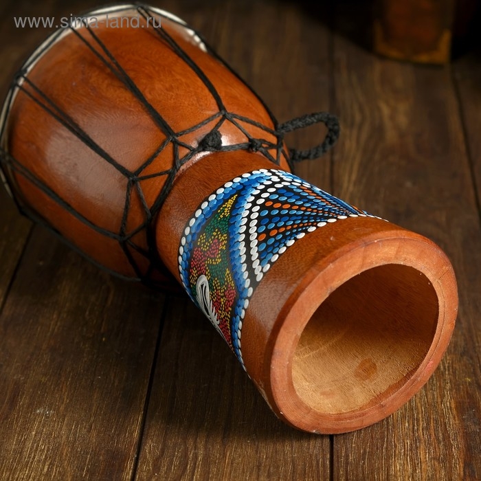 Сувенирный музыкальный инструмент "Барабан Джембе ящерица" 14x14x30 см   МИКС