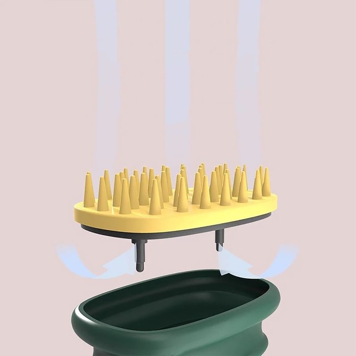 Щётка - массажёр для мытья головы, 10 &times; 6 &times; 6,2 см, в блистере, цвет МИКС