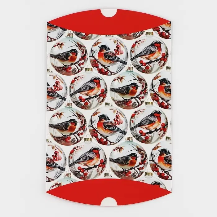 Коробка новогодняя складная фигурная &laquo;Снегири&raquo;, 26 х 19 х 4 см