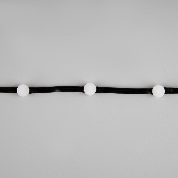 Умная гирлянда &laquo;Нить&raquo; 5 м роса с насадками &laquo;Шарики&raquo;, IP20, черный провод, 100 LED, пульт ДУ, приложение, свечение RGB, USB