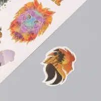 Наклейки бумага "Лев" набор 2 листа 20х15 см