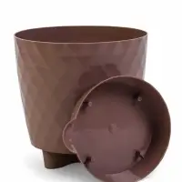 Кашпо с прикорневым поливом "Румба" 1,5 л, D14 см, h-14,5 см, цвет мокко