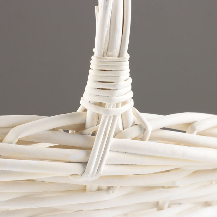 Корзина плетеная, 34х34х16х44 см, белый, ива Корзина плетеная, 34х34х16х44 см, белый, ива