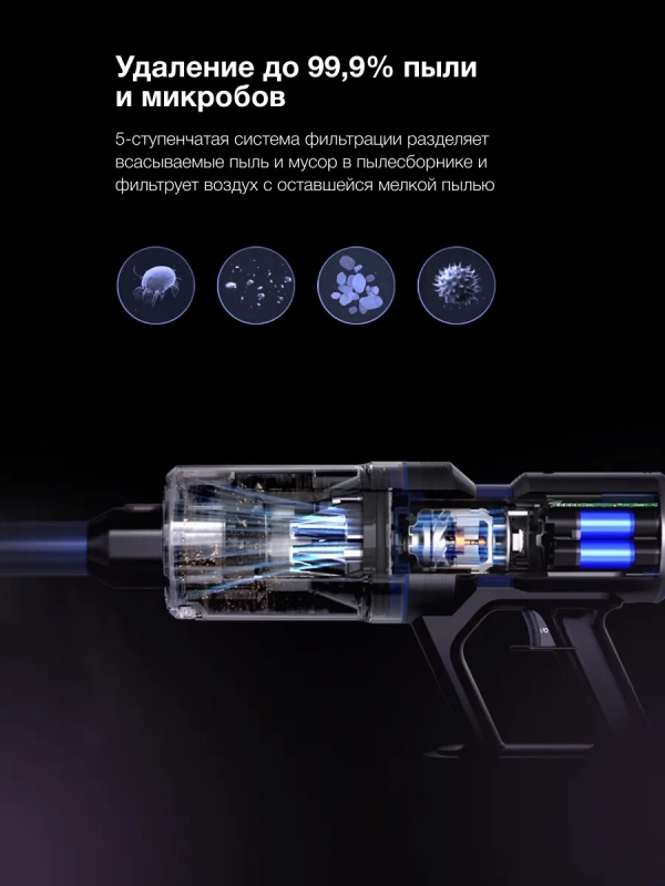 Пылесос ручной HYV-S7970 500Вт серый