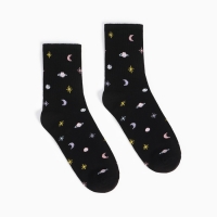 Носки женские, цвет чёрный/космос, размер 38-40