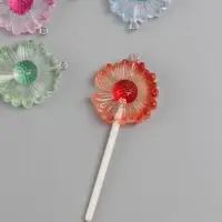 Подвеска для творчества акрил "Ромашка на палочке" МИКС 6х2,8х1 см