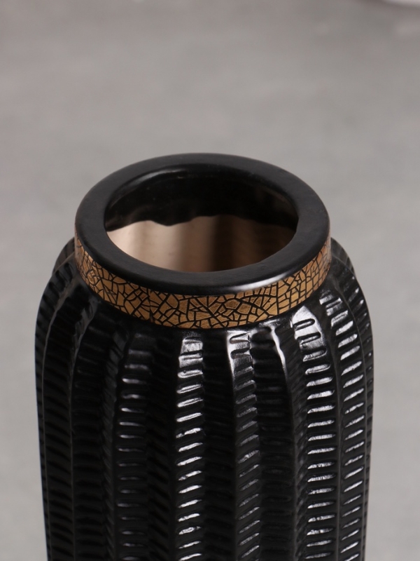 Ваза керамика напольная "Хейден" 59х14 см, чёрный