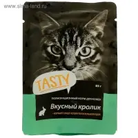 Влажный корм Tasty для кошек, кролик в  желе, пауч, 85 г