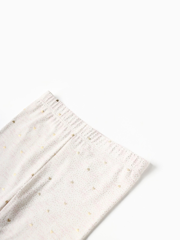 Леггинсы (лосины) детские KAFTAN "Сердечки" р. 30 (98-104 см), бежевый