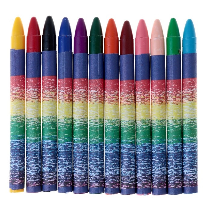 Мелки восковые 12 цветов Мелки восковые 12 цветов "Классика", круглые