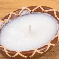 Свеча в керамической чаше, 12х9х5 см