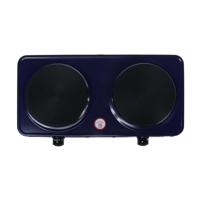 Плитка электрическая HOMESTAR HS-1104, 2000 Вт, 2 конфорки, цвет "сапфир"