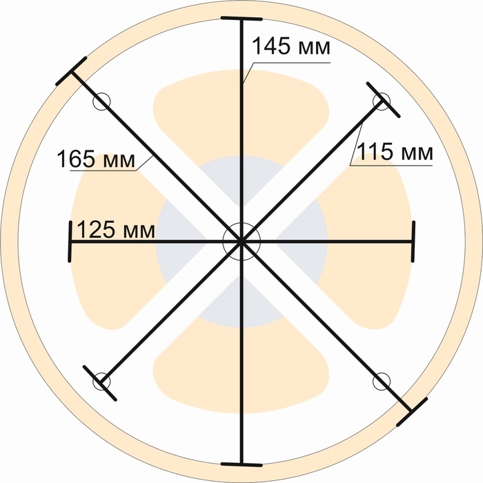 Вентиляционный клапан из липы, D=12,5см, основание дерево