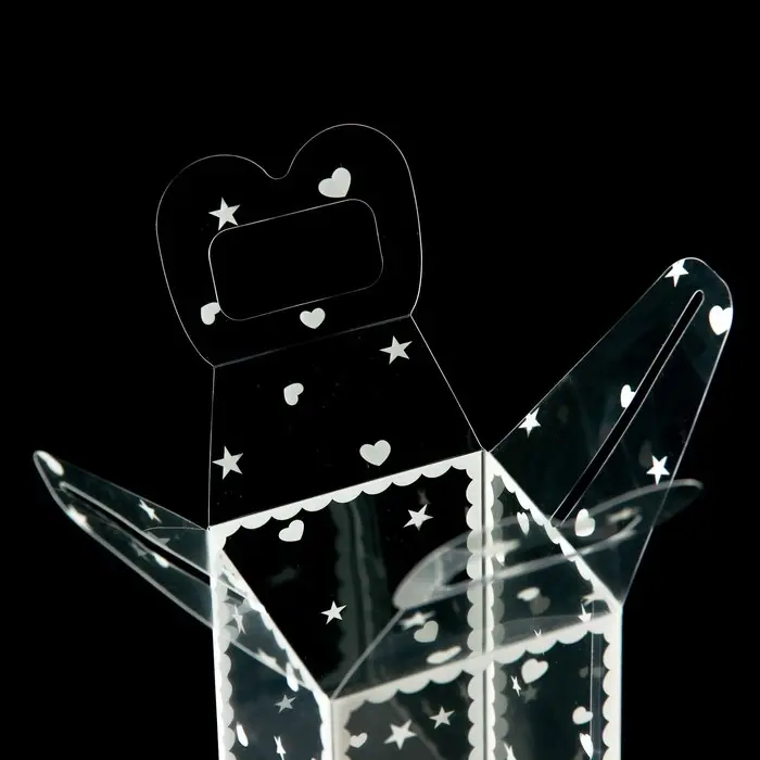 Складная прозрачная коробка из PVC, для упаковки подарков, &laquo;Сердце&raquo;, 6&times;6&times;10 см