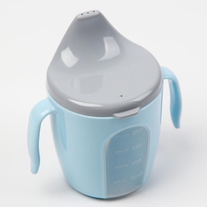 Поильник детский с твёрдым носиком &laquo;Protect Me&raquo;, 200 мл., с ручками, цвет голубой