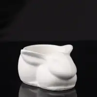 Подсвечник "Заяц" 9х6х4 см, натуральный, гипс