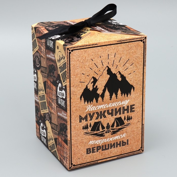 Коробка подарочная складная, упаковка, &laquo;Настоящему мужчине&raquo;, 12 х 18 х 12 см