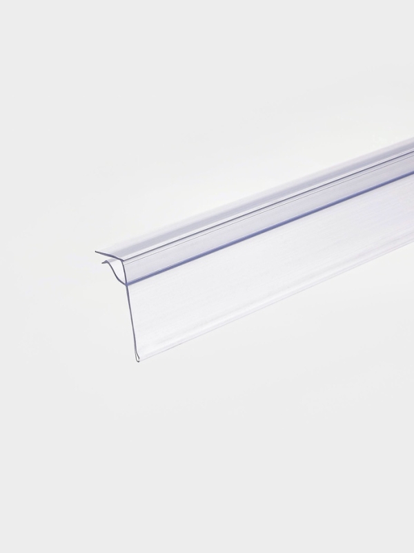 Ценникодержатель для крепления на стеклянные полки, 100&times;4&times;3,9 см, цвет прозрачный