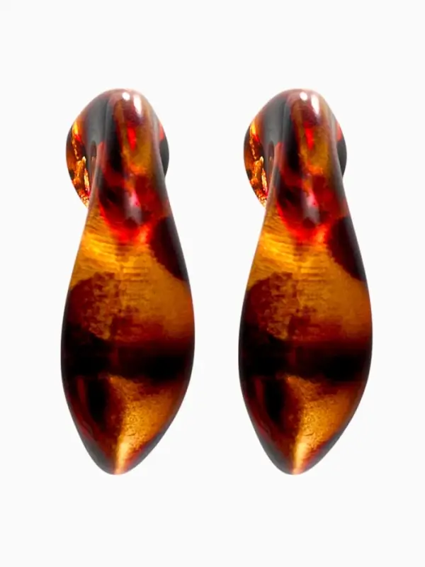 Набор серьги "Леопард" сердце, цветной в золоте