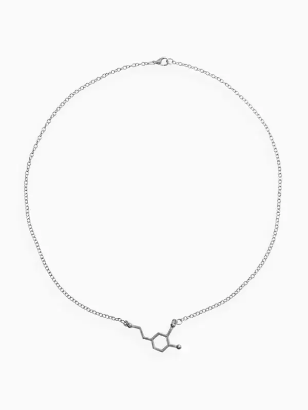 Кулон на цепочке &laquo;Молекула 01&raquo;, цвет серебро