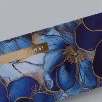 Конверт для денег &laquo;В день рождения&raquo;, синие цветы, 16,5 х 8 см