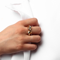 Кольцо металл «Тренд» перекрученное, цвет золото, размер 16 Кольцо металл «Тренд» перекрученное, цвет золото, размер 16