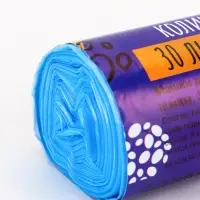 Мешки для мусора 30 л, ПНД, 10 мкм, 30 шт в рул, цвет синий