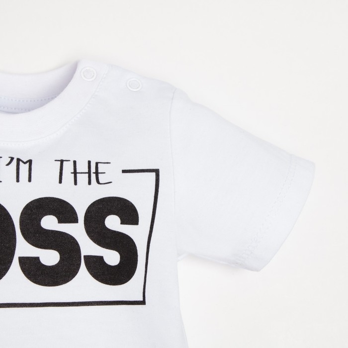 Футболка детская Крошка Я Футболка детская Крошка Я "Little Boss", рост 62-68 см, цвет белый
