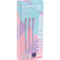 Ручка шариковая ErichKrause ErgoLine Stick&Grip Pastel, 0.5мм, первоклассника, синяя