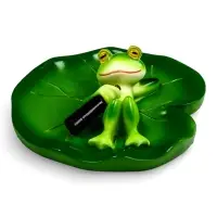 Садовая фигура 10 х 11 х 6 см  водоплавающая  "Лягушка на отдыхе"