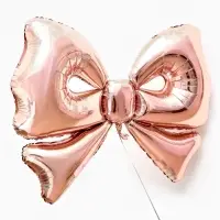 Воздушный шар фольгированный 50" "Бант" цвет розовое-золото