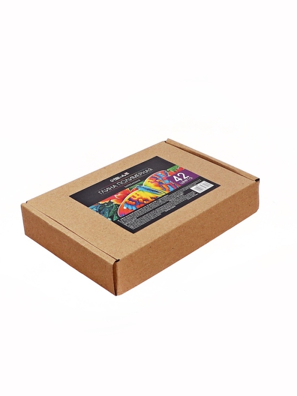 Набор глина полимерная запекаемая, 42 цвета по 20 г, с аксессуарами, в гофрокоробе