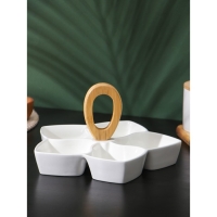 Менажница фарфоровая 5 ячеек BellaTenero, 25&times;25 см, цвет белый