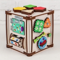 Бизикуб &laquo;Мир вокруг&raquo; со светом, фанера 3-4 мм