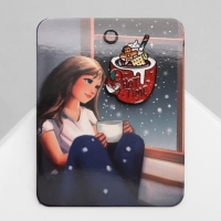 Значок &laquo;Пряность&raquo; кружка со сладостями, цветной в чёрном металле