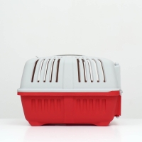 Переноска для животных пластиковая 47 х 30 х 35 см, вес до 9 кг, красная